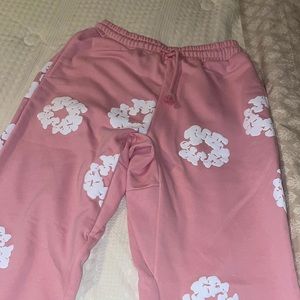 Pink denim tears sweatpants